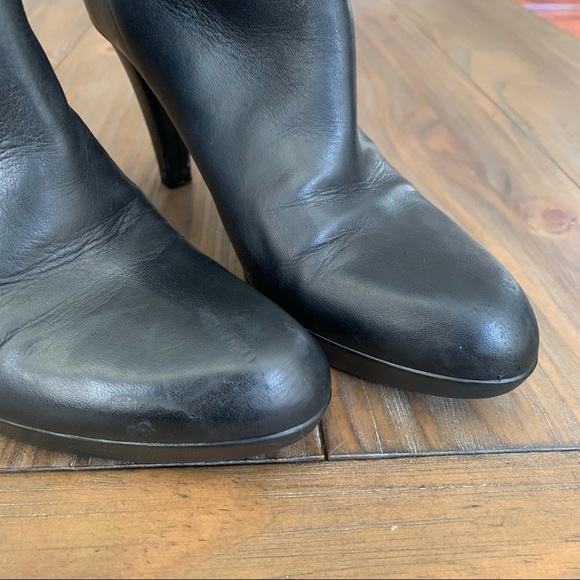 SOLD Stuart Weitzman | Black Leather Elastic-Strap Boot - Picture 11 of 15